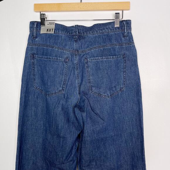 New Kut From The Kloth Size 2 Maggie High Rise Wide Leg Jeans Excite Dark Wash - Picture 7 of 14